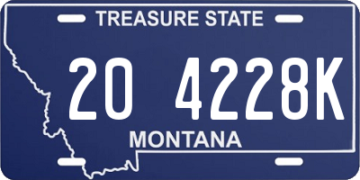 MT license plate 204228K
