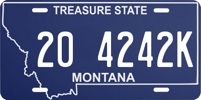 MT license plate 204242K