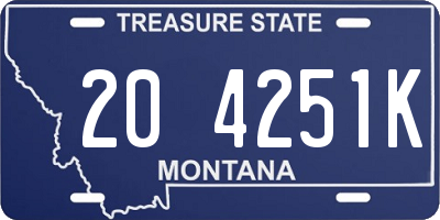 MT license plate 204251K