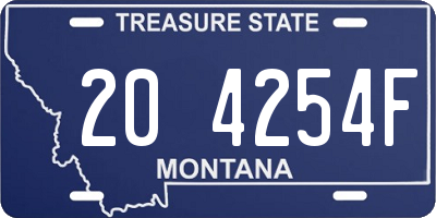 MT license plate 204254F