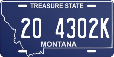 MT license plate 204302K