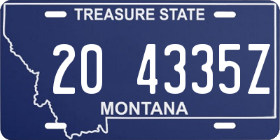 MT license plate 204335Z