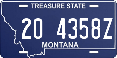 MT license plate 204358Z