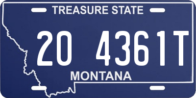 MT license plate 204361T