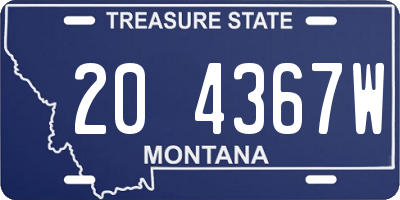 MT license plate 204367W