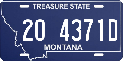 MT license plate 204371D