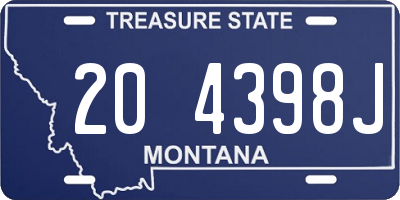 MT license plate 204398J