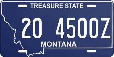 MT license plate 204500Z