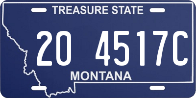 MT license plate 204517C