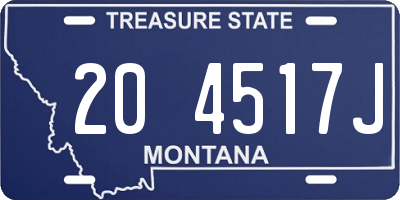 MT license plate 204517J