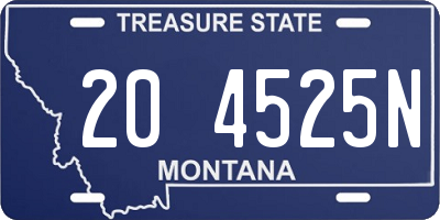 MT license plate 204525N