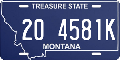 MT license plate 204581K