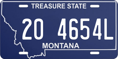 MT license plate 204654L