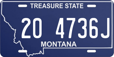 MT license plate 204736J