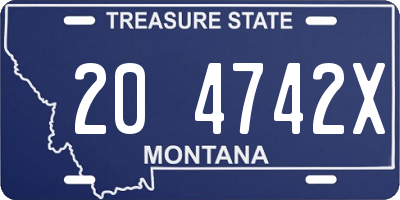 MT license plate 204742X