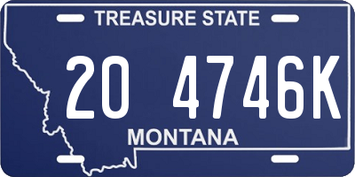 MT license plate 204746K