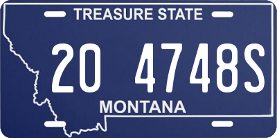 MT license plate 204748S