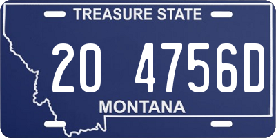 MT license plate 204756D