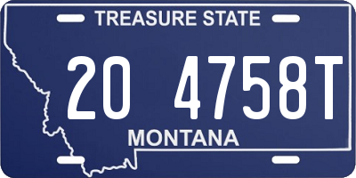 MT license plate 204758T