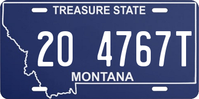 MT license plate 204767T