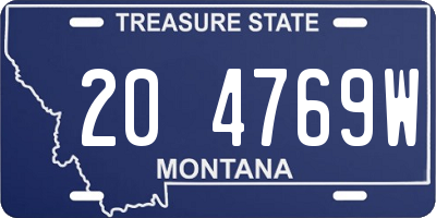 MT license plate 204769W