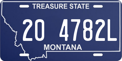 MT license plate 204782L