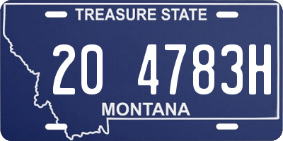 MT license plate 204783H
