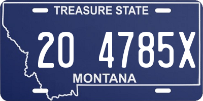 MT license plate 204785X