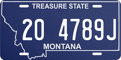 MT license plate 204789J