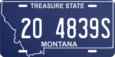 MT license plate 204839S