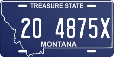 MT license plate 204875X