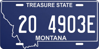 MT license plate 204903E