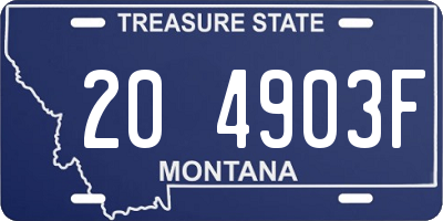 MT license plate 204903F
