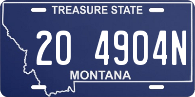 MT license plate 204904N