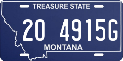 MT license plate 204915G