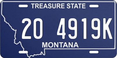 MT license plate 204919K