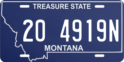 MT license plate 204919N