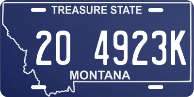MT license plate 204923K