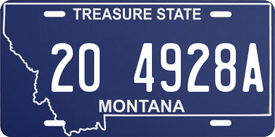 MT license plate 204928A