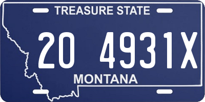 MT license plate 204931X