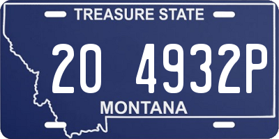 MT license plate 204932P