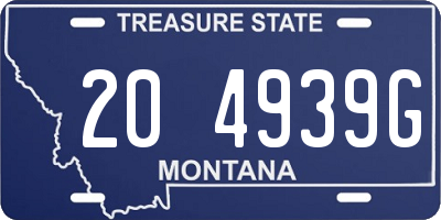 MT license plate 204939G