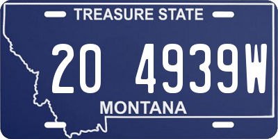 MT license plate 204939W