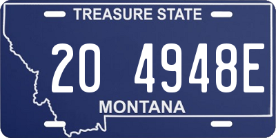 MT license plate 204948E