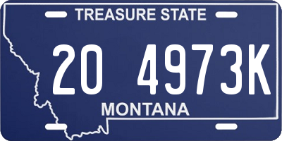 MT license plate 204973K