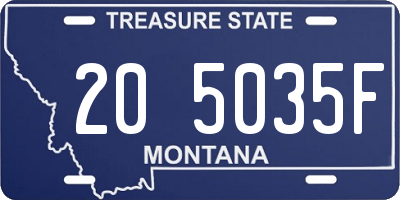MT license plate 205035F