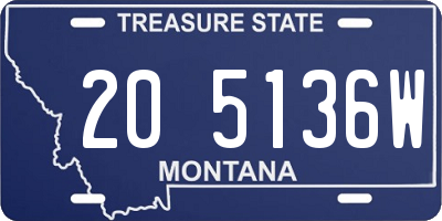 MT license plate 205136W