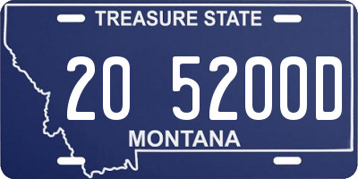 MT license plate 205200D