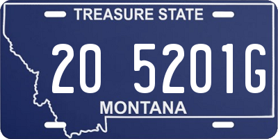 MT license plate 205201G