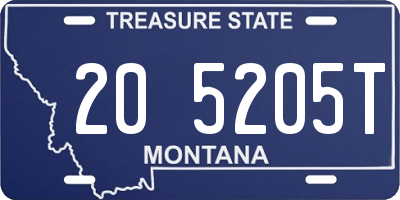 MT license plate 205205T
